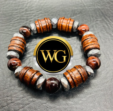 The Wooden Culture Series (Large Carved Wood & Your bead color choice)