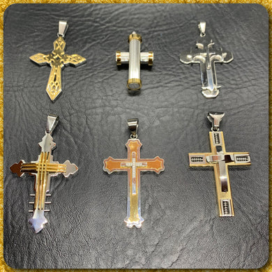 “Pray” Stainless Steel Cross & Chain Necklace (6 styles)